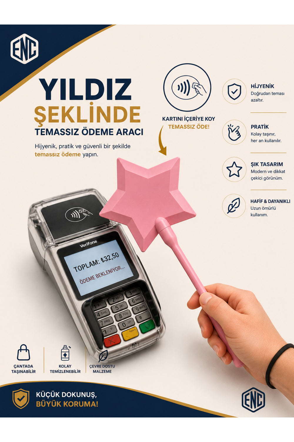Sihirli Değnek Kart Tutucu – Temassız Ödeme POS Kartlık