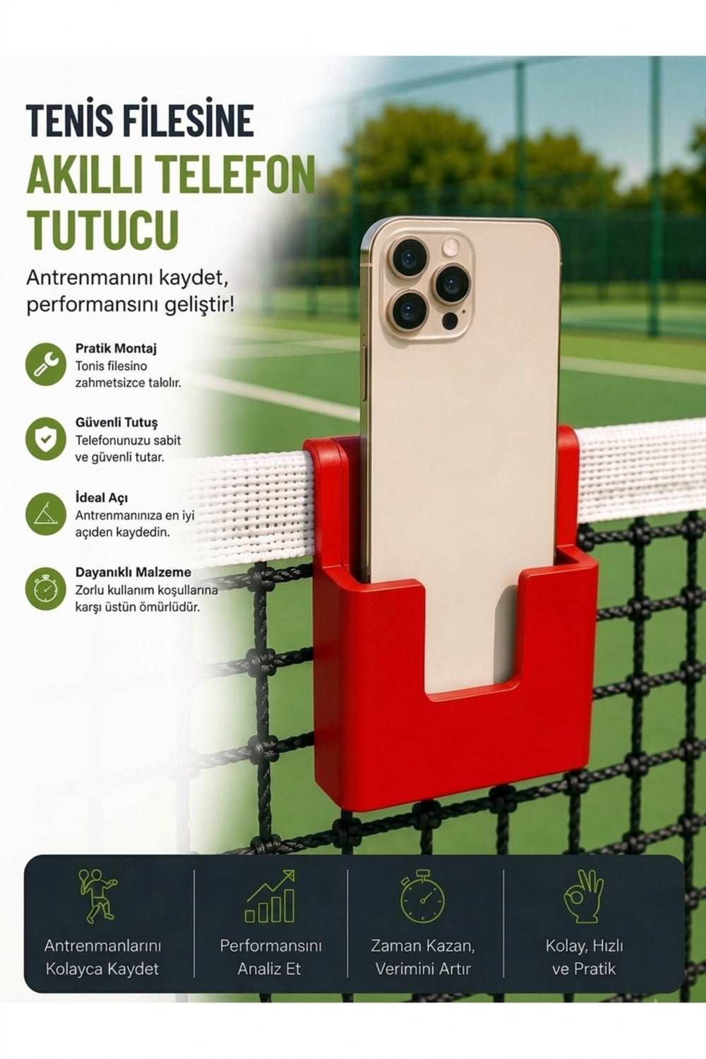 Tenis filesi telefon tutucu, Tenis antrenman aparatı