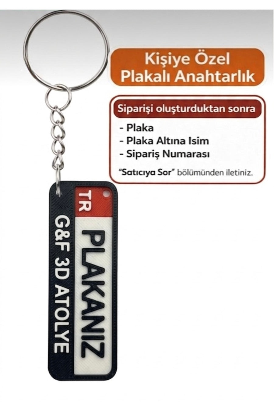 Kişiye Özel Plaka Anahtarlık ( 2 Adet)