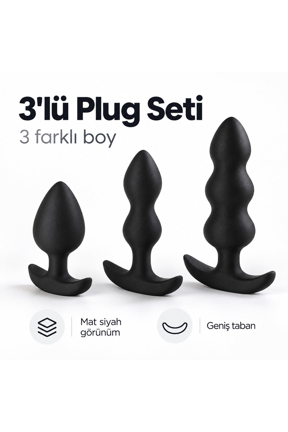 Başlangıç Seviyesi Üç Boy Anal Açıcı Genişletici Plug Ve Tıkaç - Anal Plug