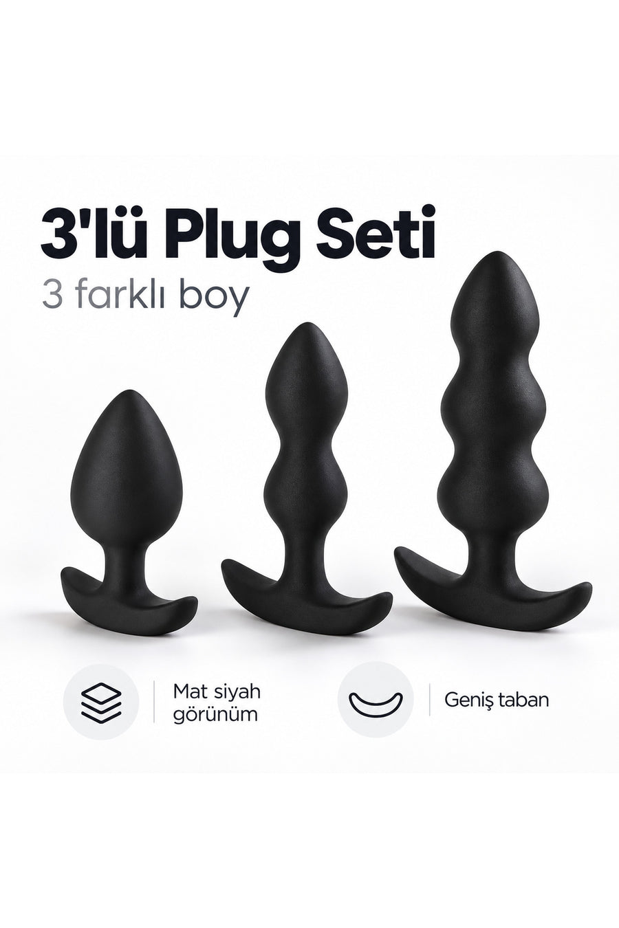 Başlangıç Seviyesi Üç Boy Anal Açıcı Genişletici Plug Ve Tıkaç - Anal Plug