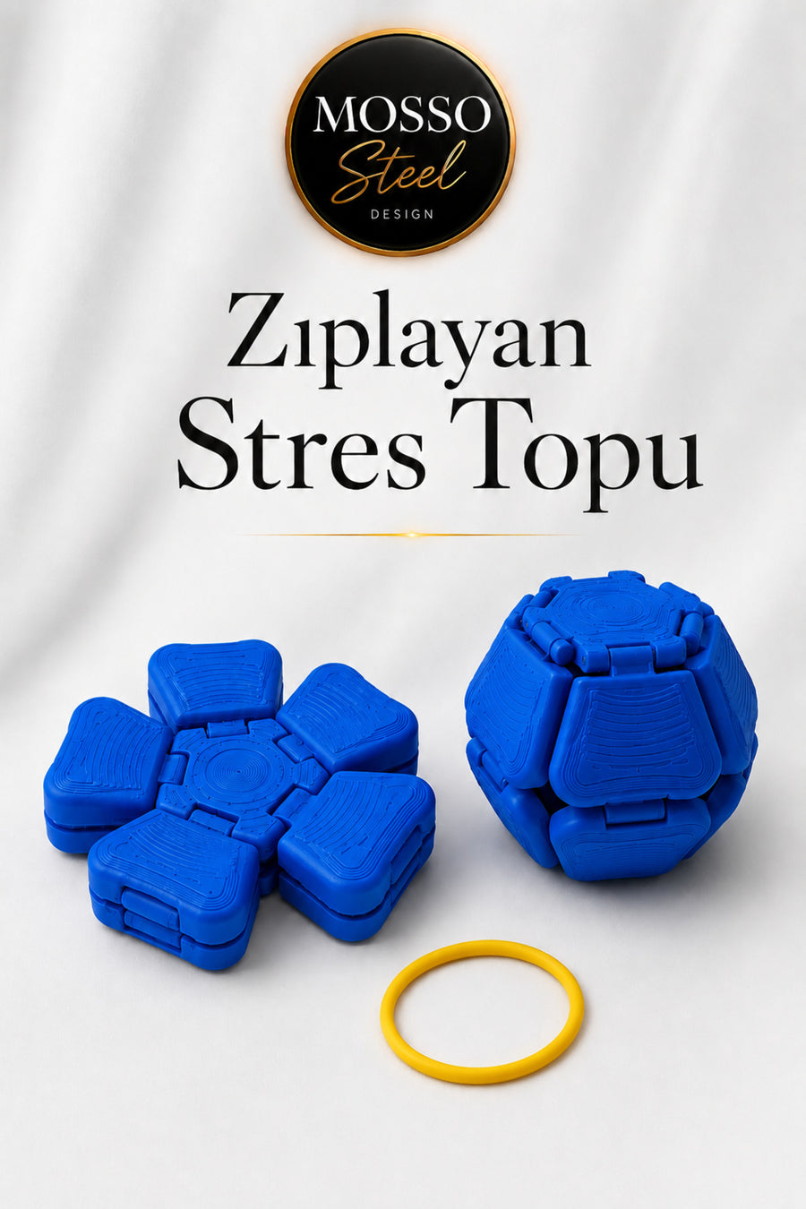 Zıplayan Stres Topu Clicker Stres Topu – Lastik Mekanizmalı 3D Baskı Mekanik Fidget Oyuncak