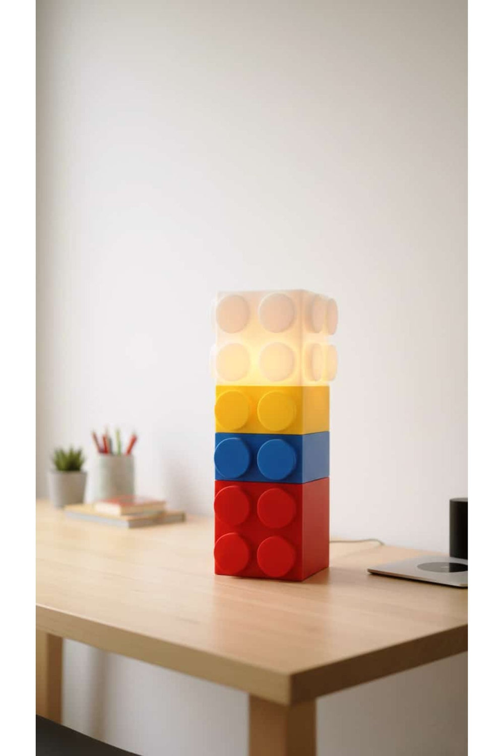 Renkli LEGO Blok Lamba – Dekoratif Gece Lambası Çocuk Odası & Retro Tasarım ( 36 CM )