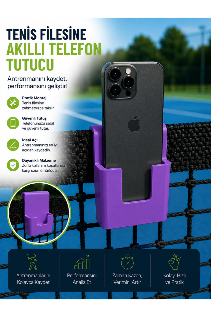 Tenis Filesi Telefon Tutucu