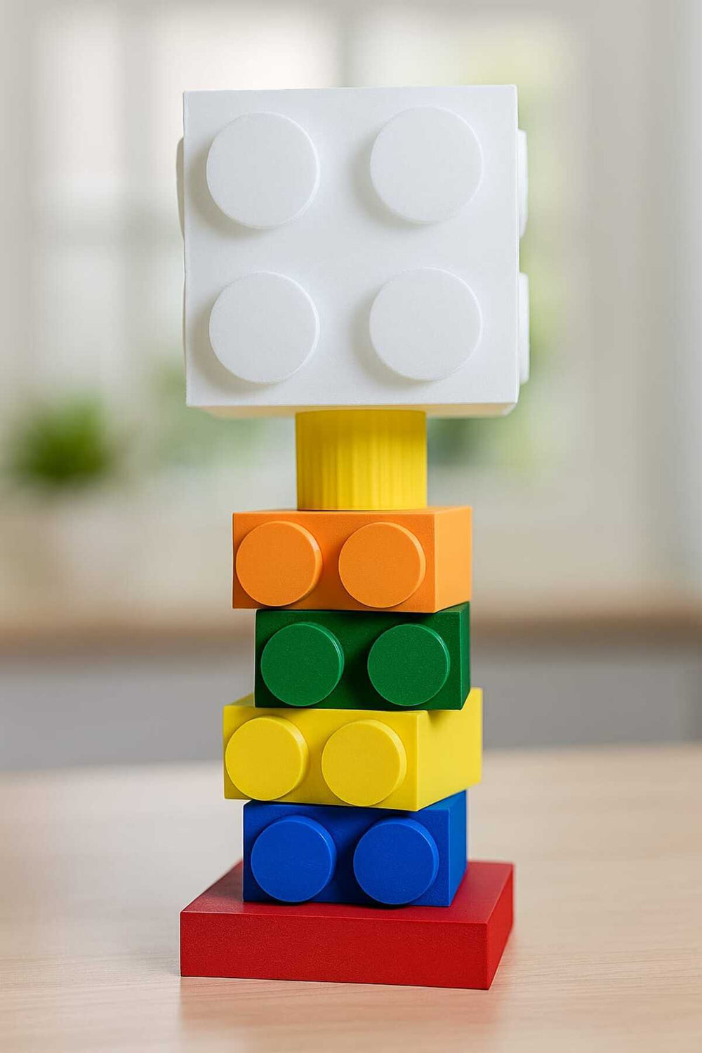Renkli LEGO Blok Lamba – Dekoratif Gece Lambası Çocuk Odası & Retro Tasarım ( 40 CM )