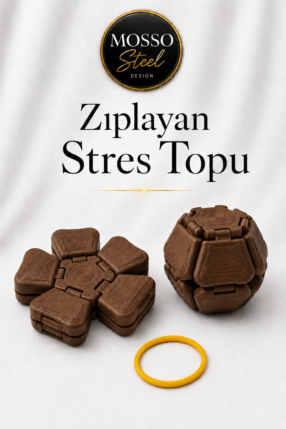 Zıplayan Stres Topu Clicker Stres Topu – Lastik Mekanizmalı 3D Baskı Mekanik Fidget Oyuncak
