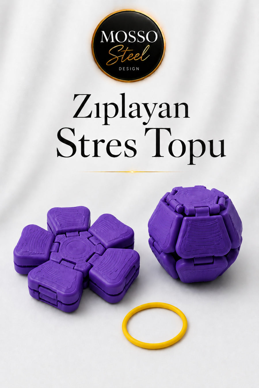 Zıplayan Stres Topu Clicker Stres Topu – Lastik Mekanizmalı 3D Baskı Mekanik Fidget Oyuncak - Hoplaç - Zıplaç