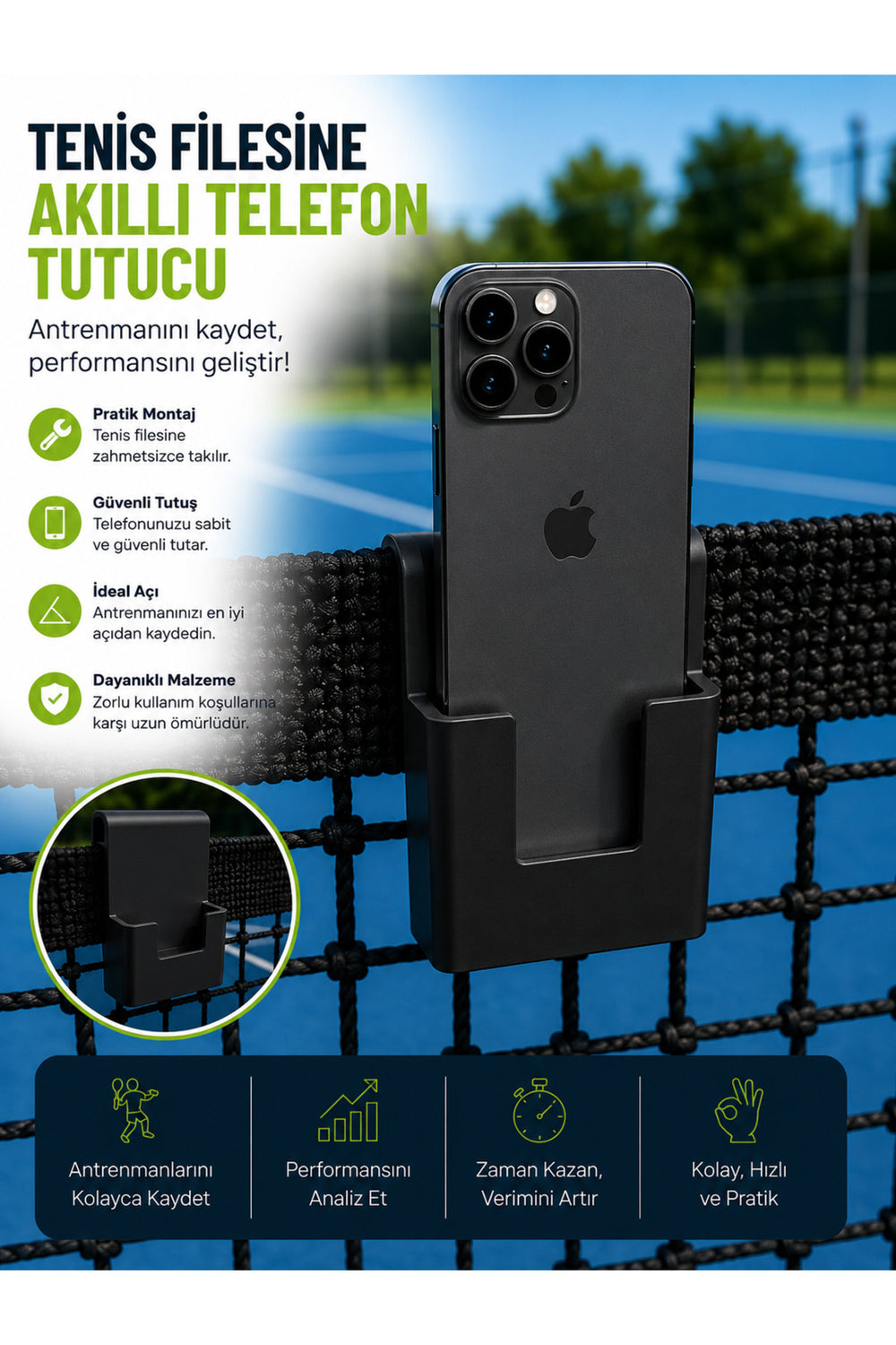 Tenis Filesi Telefon Tutucu