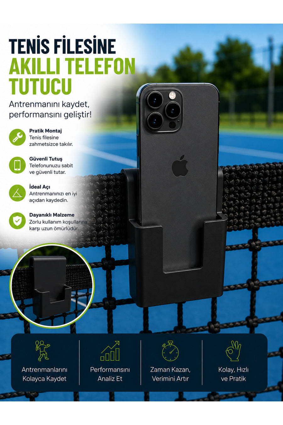 Tenis Filesi Telefon Tutucu