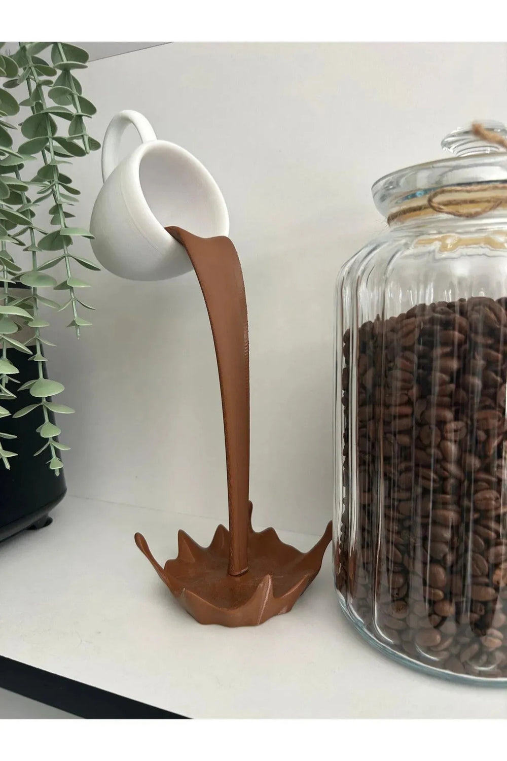 Dekoratif Dökülen Kahve Figürü - Kahve Köşesi - Coffee Corner 20cm
