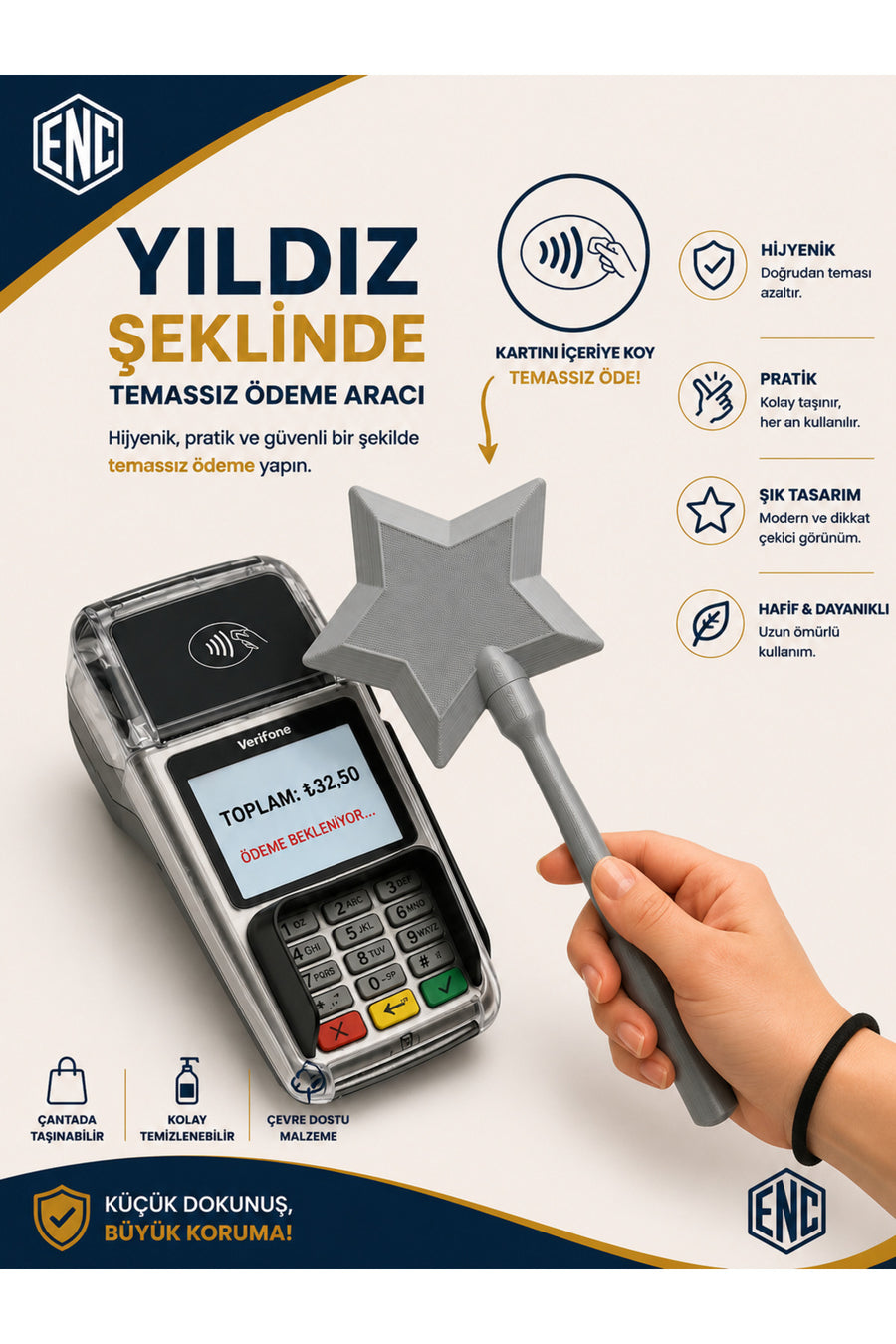 Sihirli Değnek Kart Tutucu – Temassız Ödeme POS Kartlık
