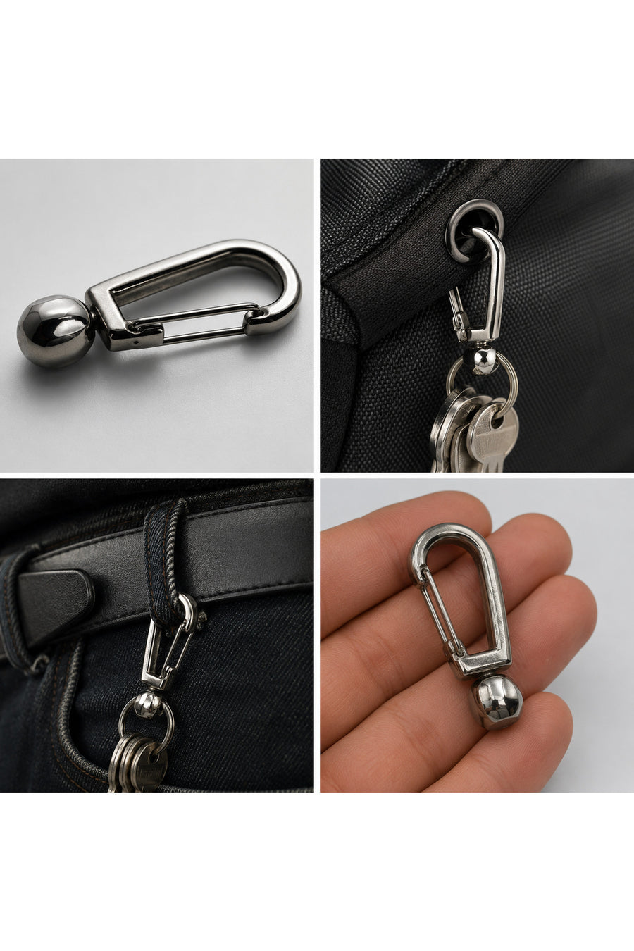 EDC ANAHTARLIK KANCASI- Premium Zamak Anahtarlık Kancası - Ağır Metal Karabina - Çanta ve Kemer için Anahtar Taşıyıcı