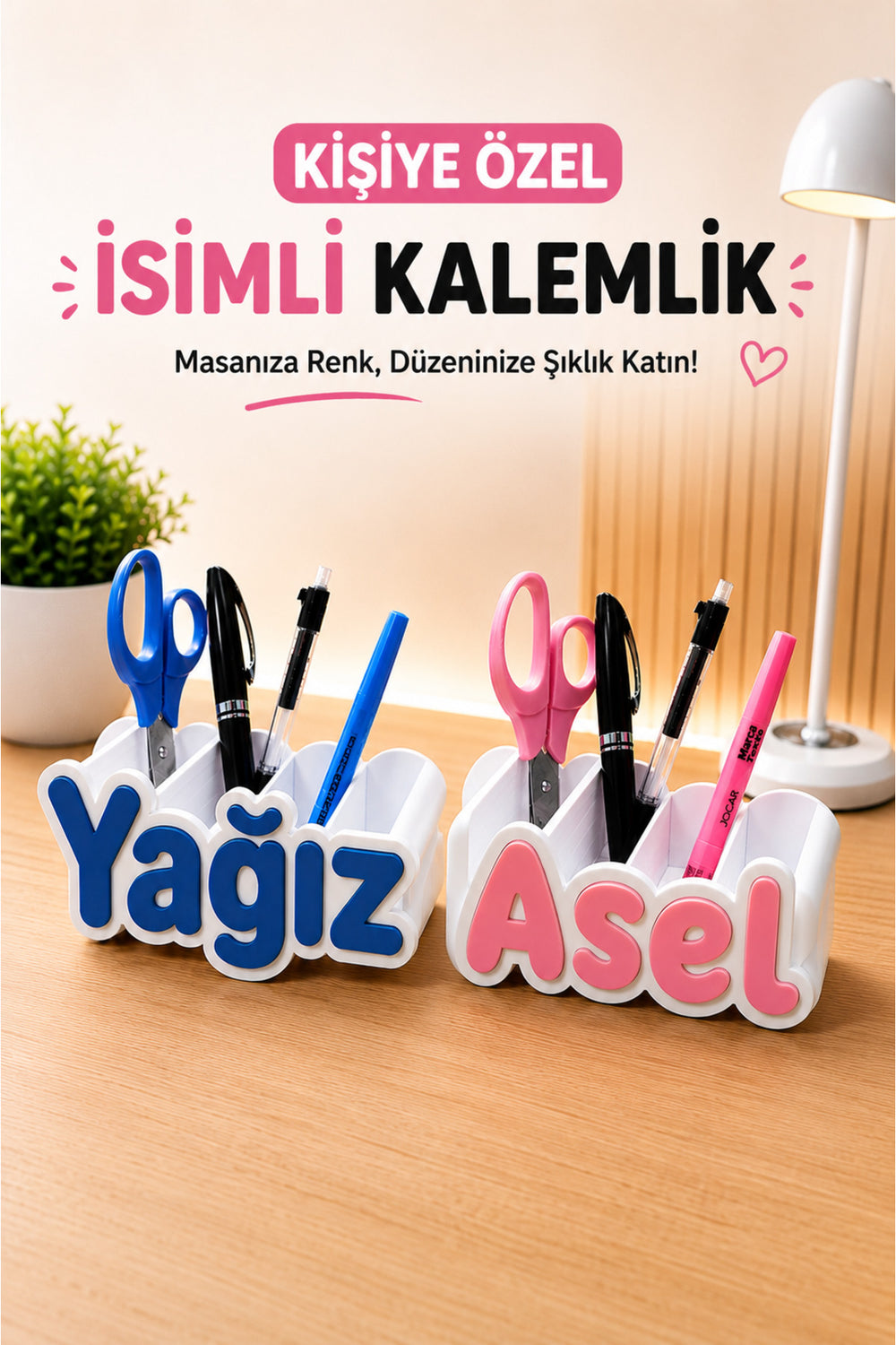 Kişiye Özel İsimli Kalemlik | 3D Baskı Masaüstü Kalem Düzenleyici