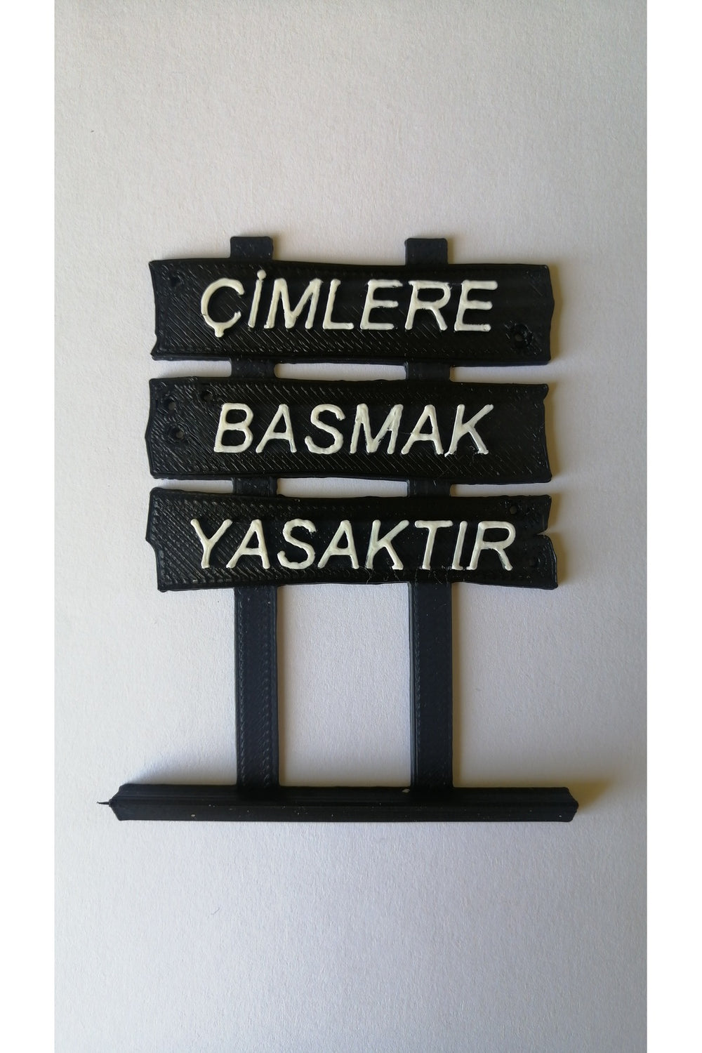 3D Akvaryum İçi 9*7 Cm Dekor, Çimlere Basmak Yasaktır-Tabela Akvaryum Süs Eşyası Dekoru