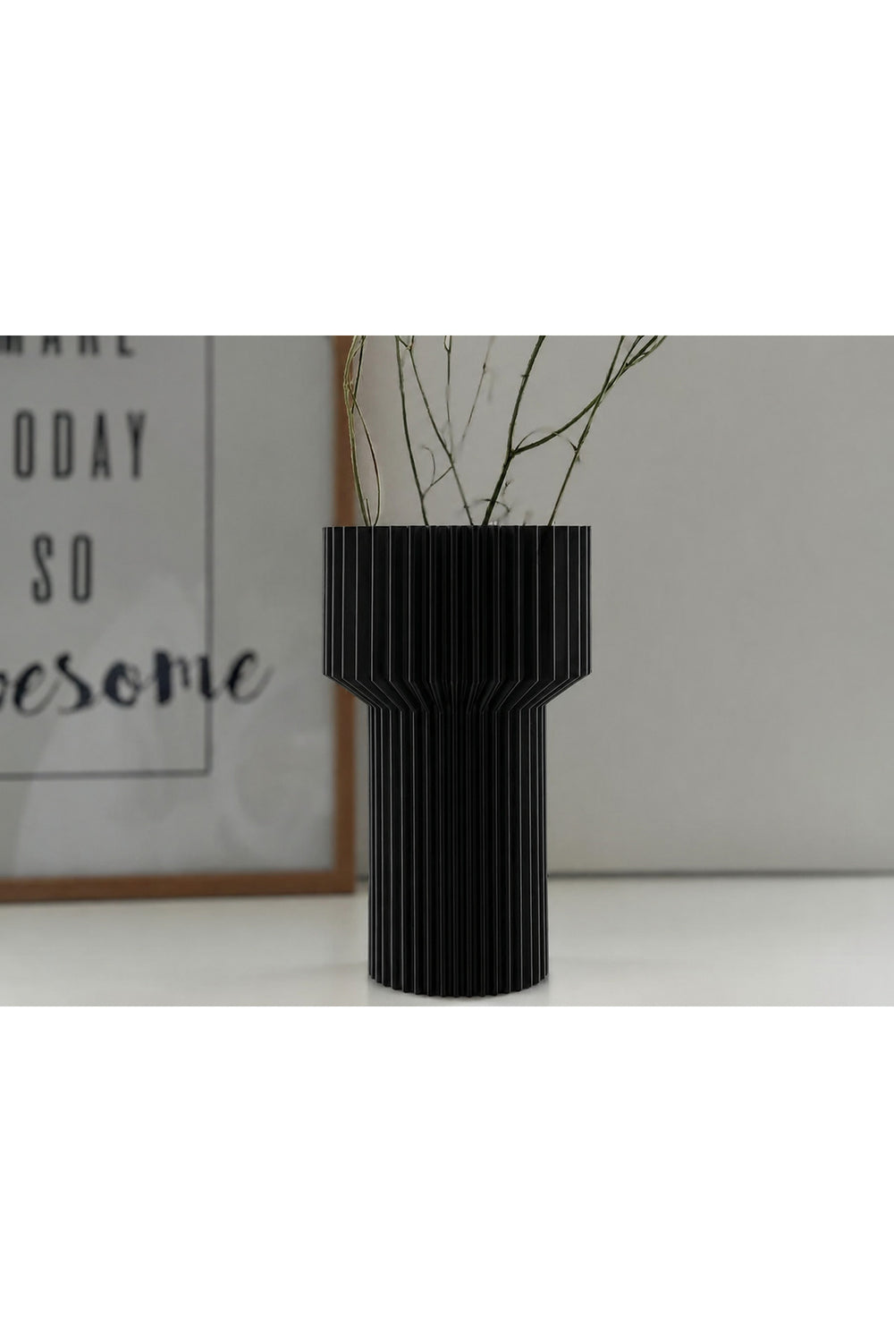 3D Baskı Modern Dekoratif Çiçek Vazosu - Minimal Silindir Tasarımlı Masaüstü Vazo, Ev ve Ofis Dekoru