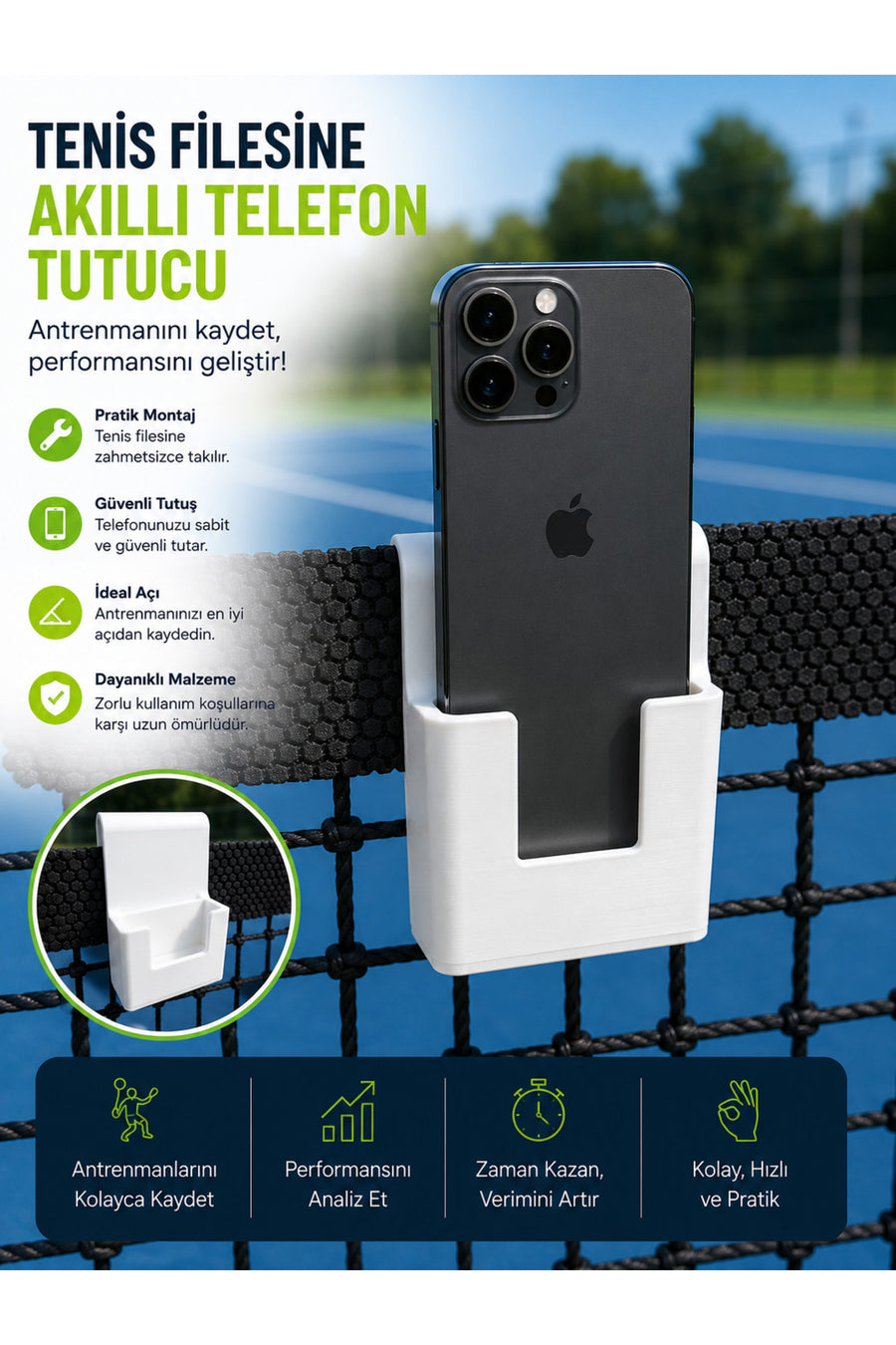 Tenis Filesi Telefon Tutucu