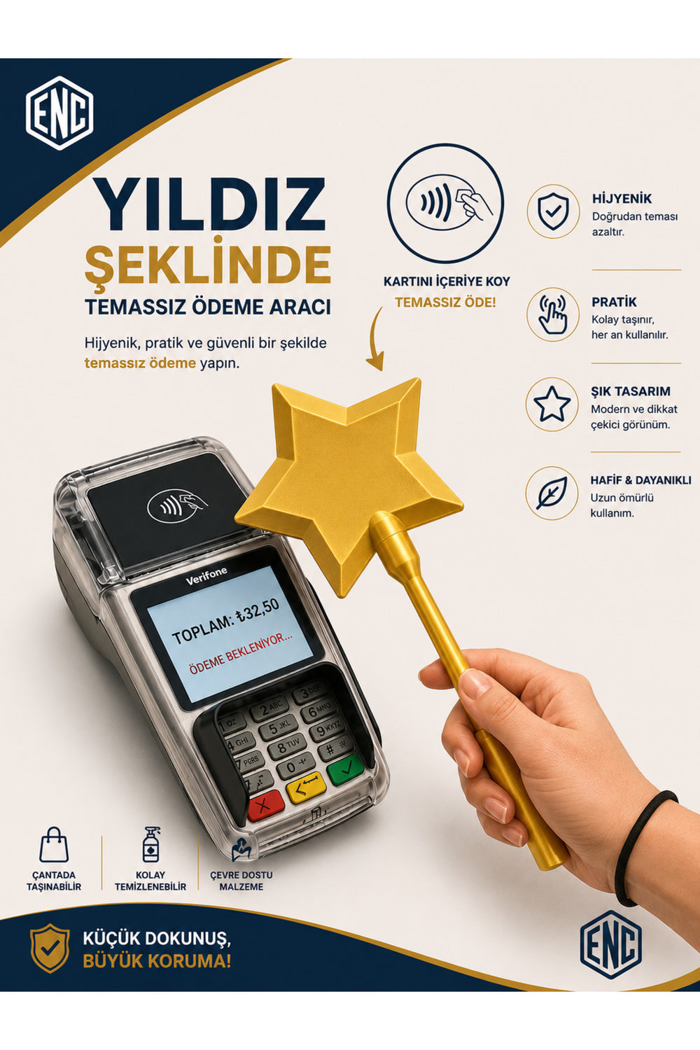 Sihirli Değnek Kart Tutucu – Temassız Ödeme POS Kartlık