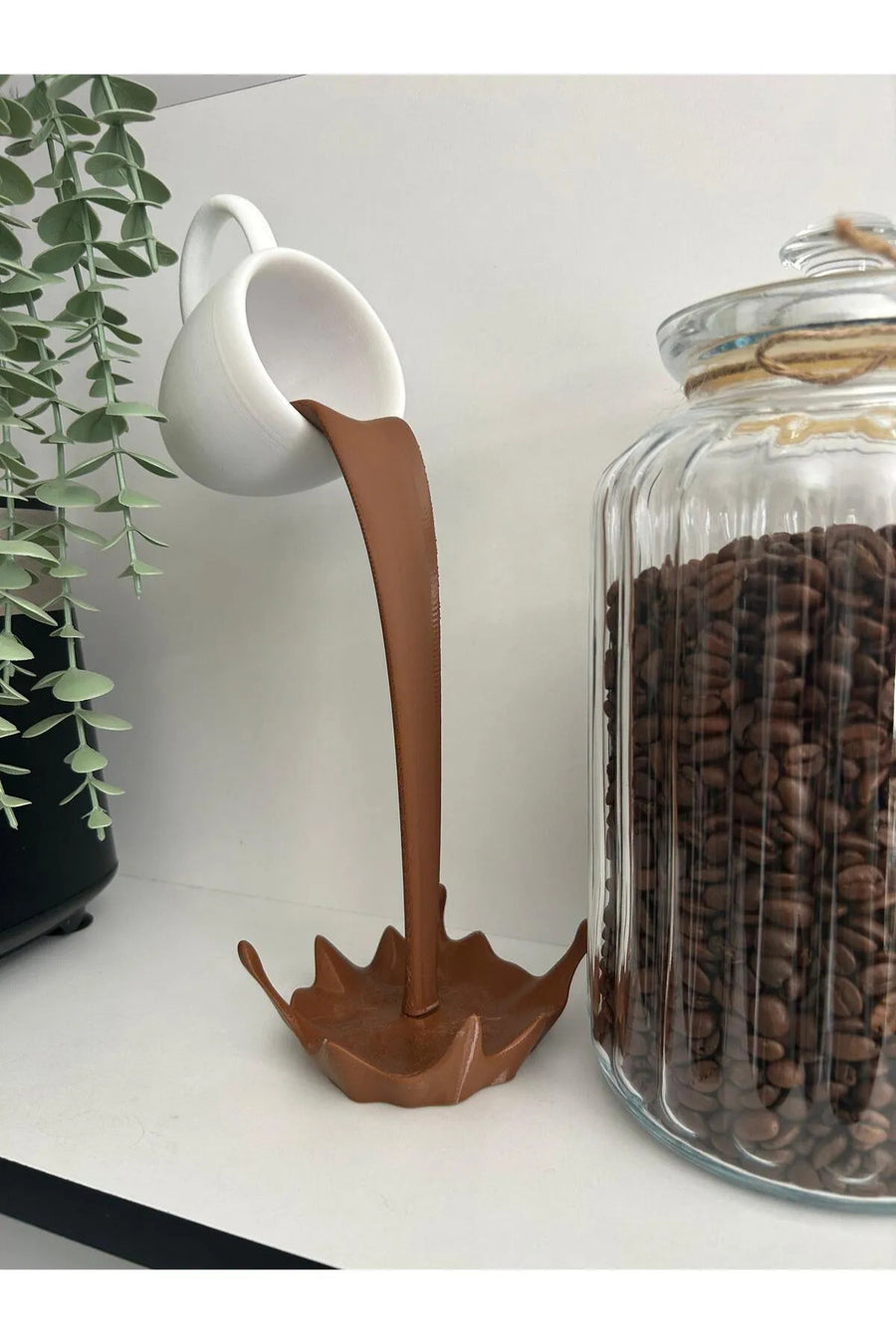 Dekoratif Dökülen Kahve Figürü - Kahve Köşesi - Coffee Corner 20cm