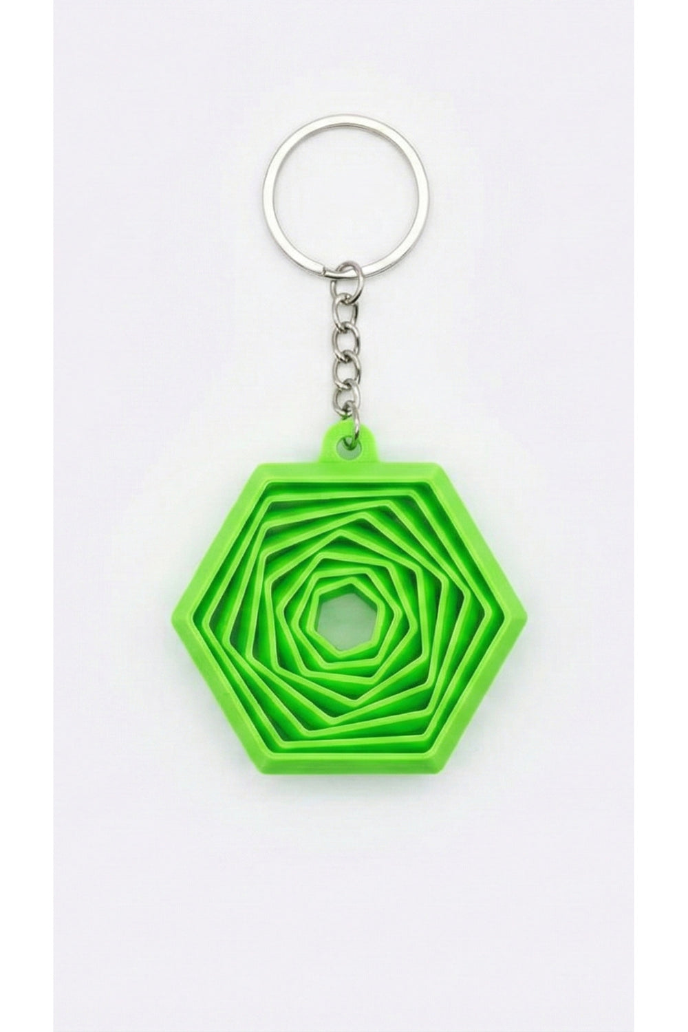 3D Baskı Hareketli Altıgen Anahtarlık Geometrik Stres Oyuncağı (Fidget Toy)