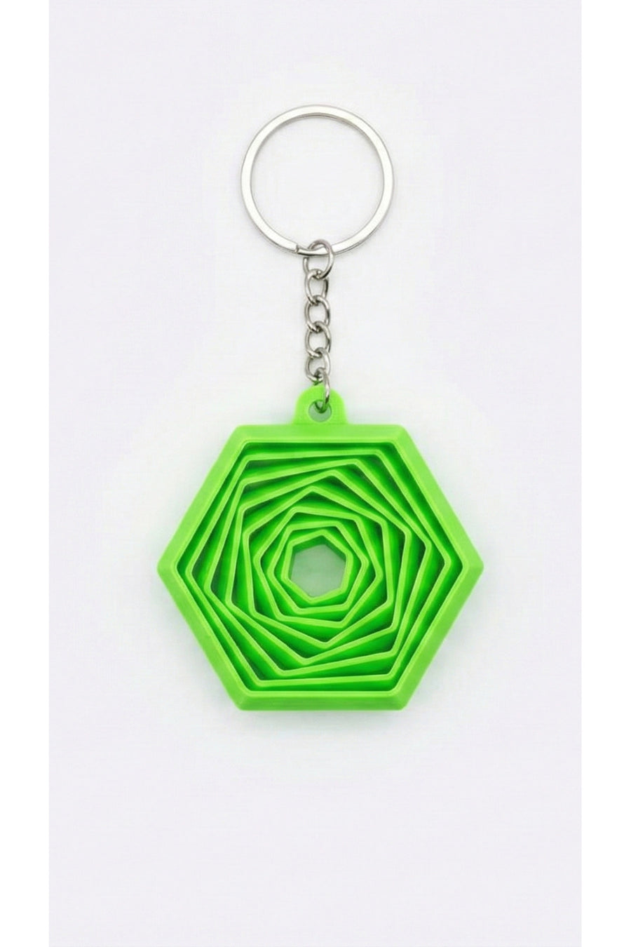 3D Baskı Hareketli Altıgen Anahtarlık Geometrik Stres Oyuncağı (Fidget Toy)