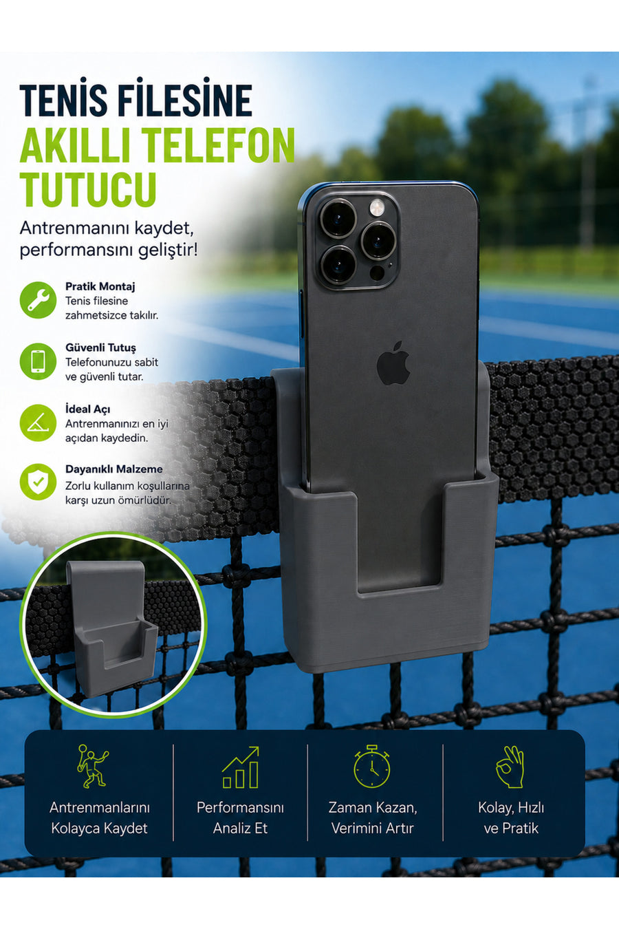 Tenis Filesi Telefon Tutucu