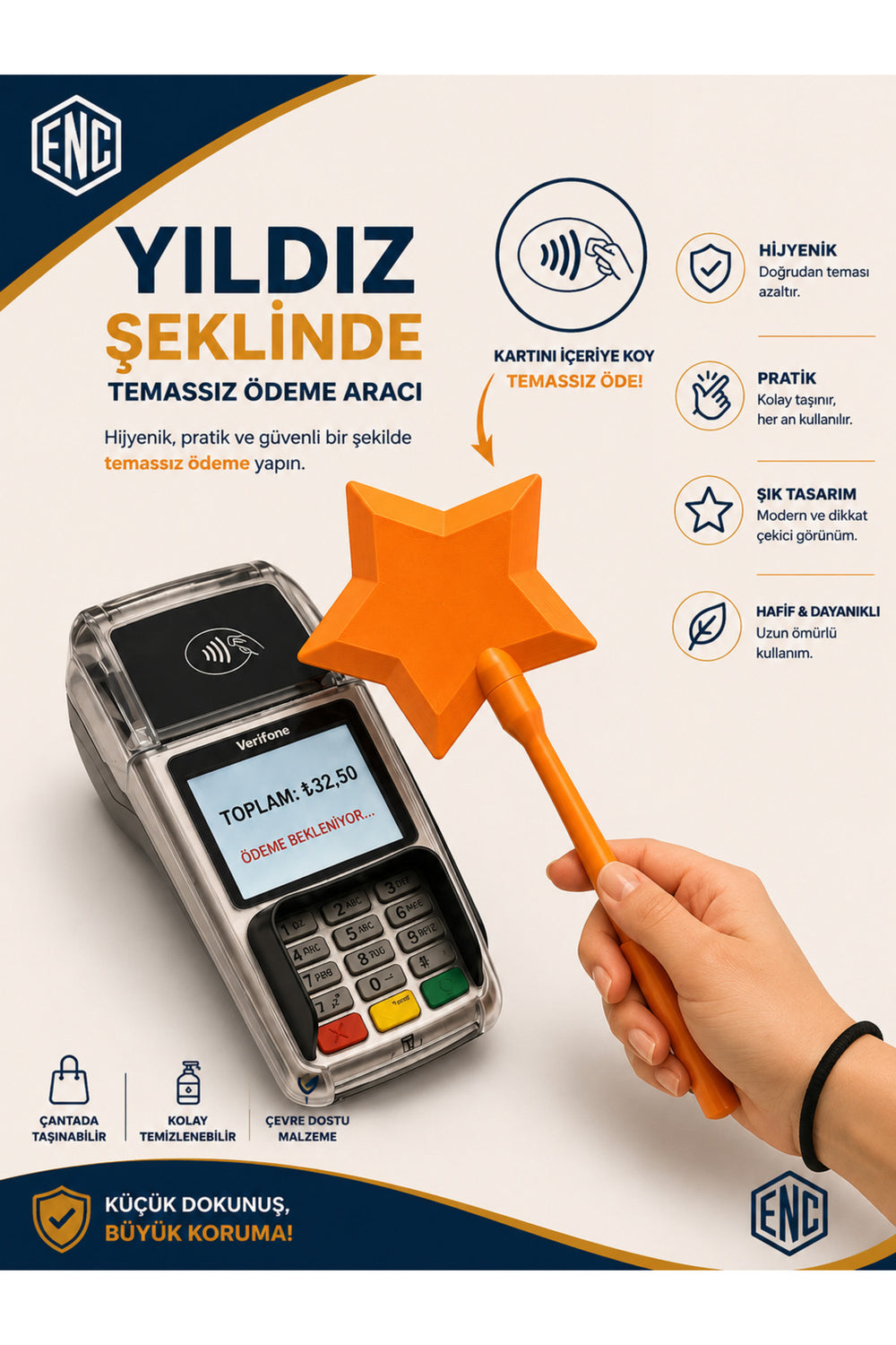 Sihirli Değnek Kart Tutucu – Temassız Ödeme POS Kartlık