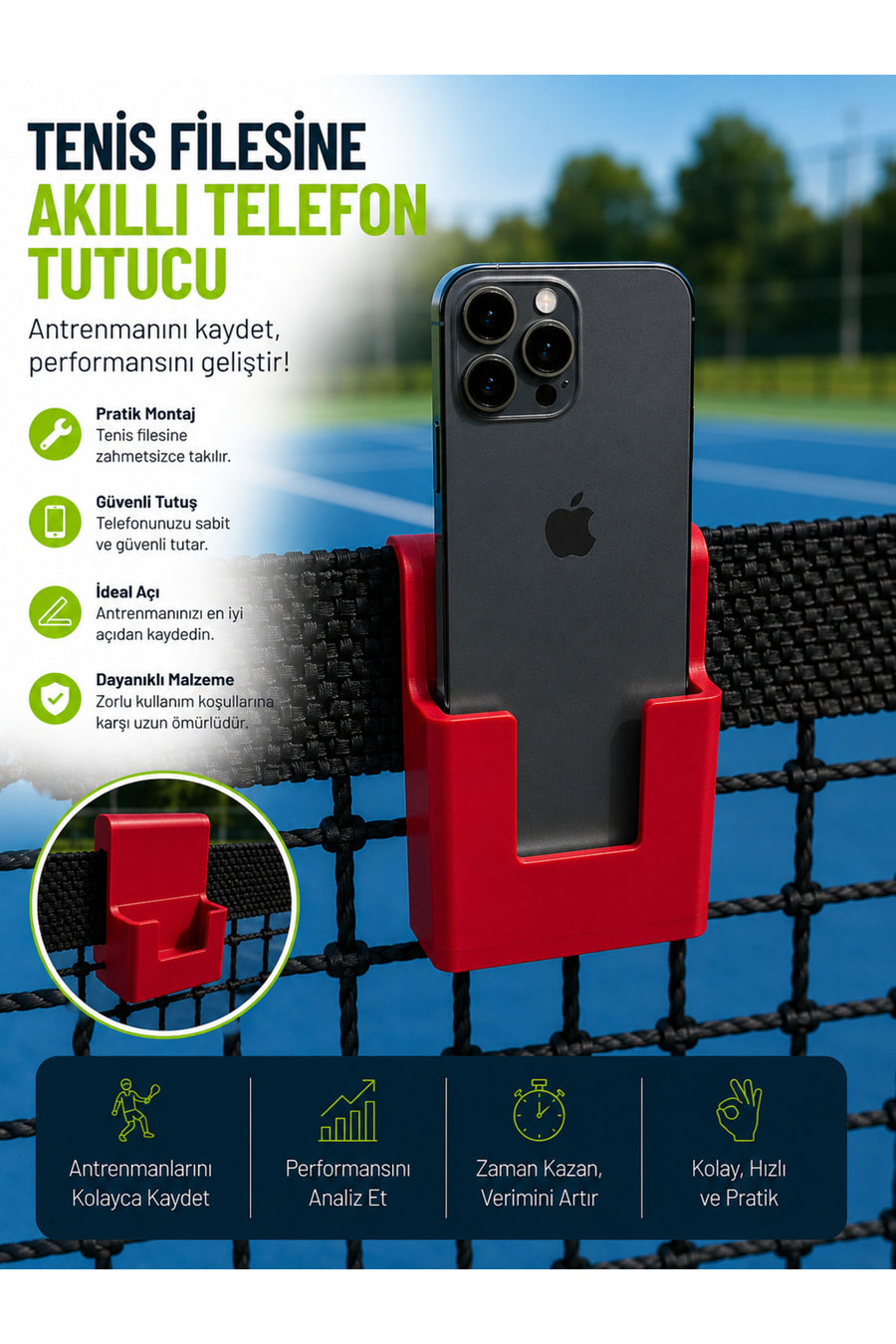 Tenis Filesi Telefon Tutucu