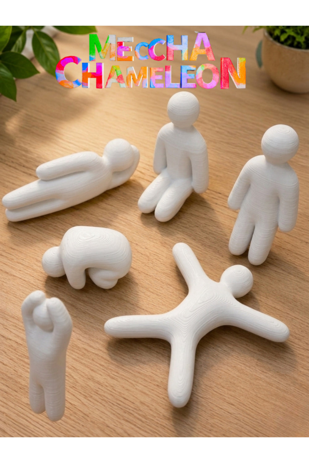 Meccha Chameleon Oyunu Figür Seti - 8 Parça Minimalist Dekoratif 3D Figür