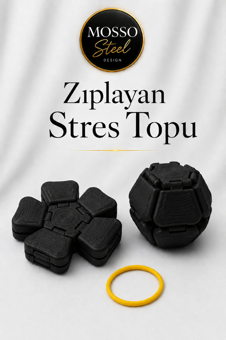 Zıplayan Stres Topu Clicker Stres Topu – Lastik Mekanizmalı 3D Baskı Mekanik Fidget Oyuncak