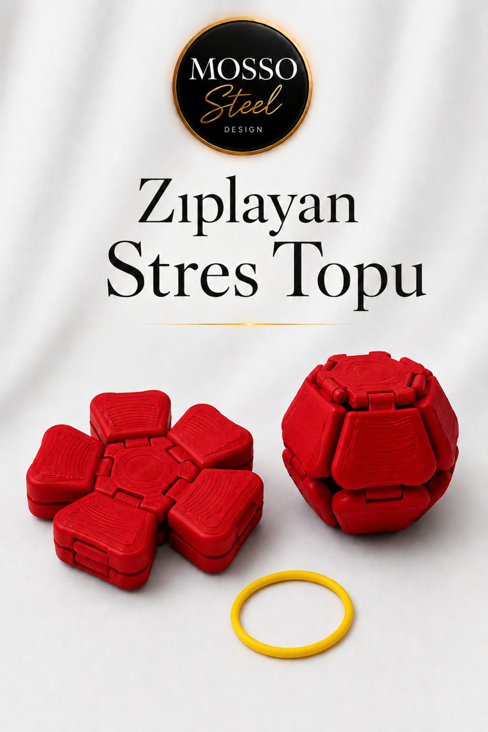 Zıplayan Stres Topu Clicker Stres Topu – Lastik Mekanizmalı 3D Baskı Mekanik Fidget Oyuncak