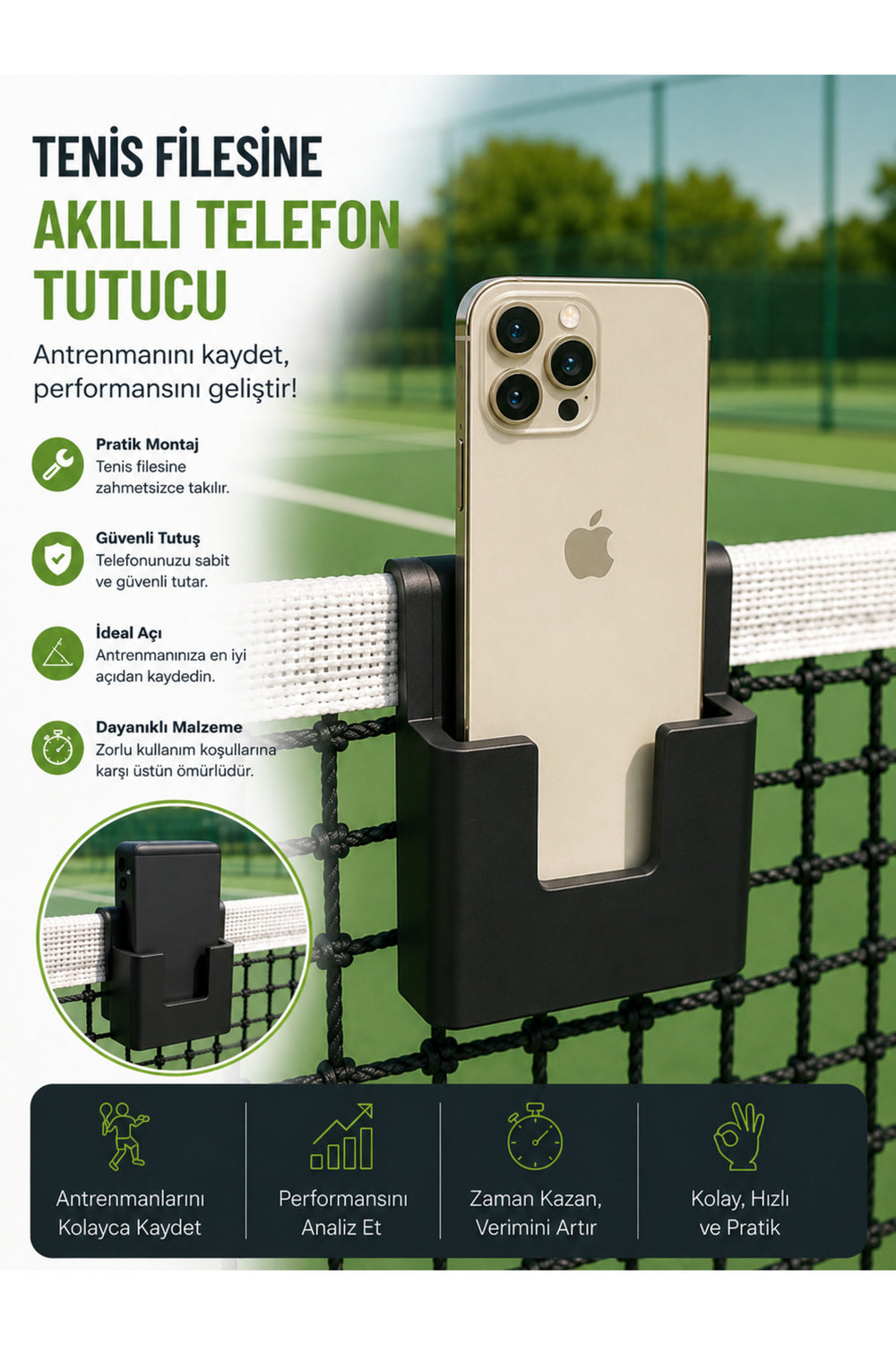 Tenis filesi telefon tutucu, Tenis antrenman aparatı
