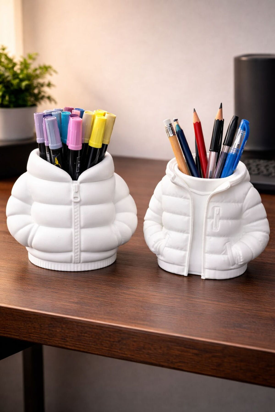 2'li Puffy Mont Tasarımlı Kalemlik – Çalışma Masası Dekoru Hediyelik