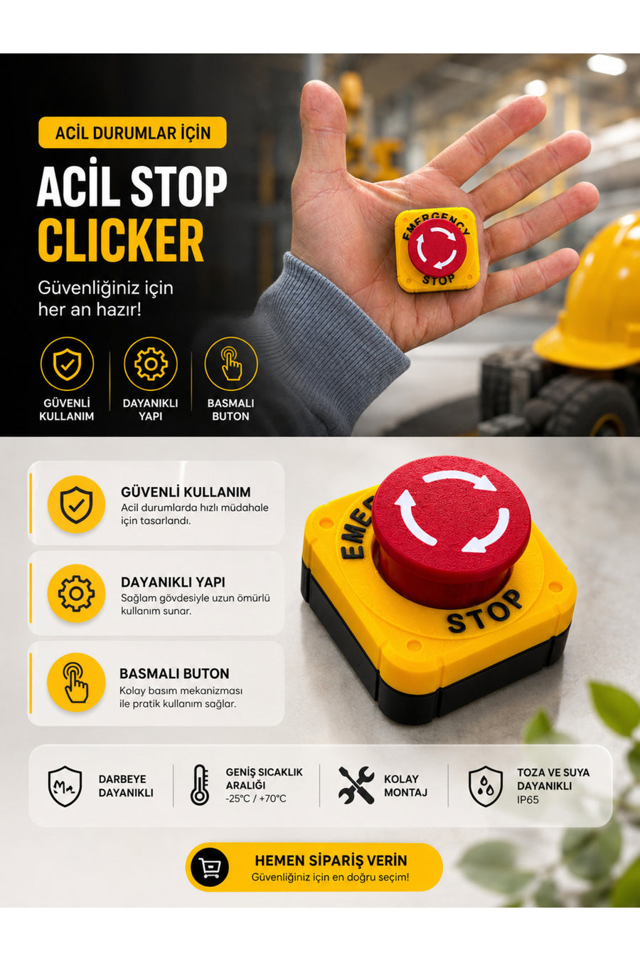 Acil Stop Clicker – Basmalı Masaüstü Fidget Buton