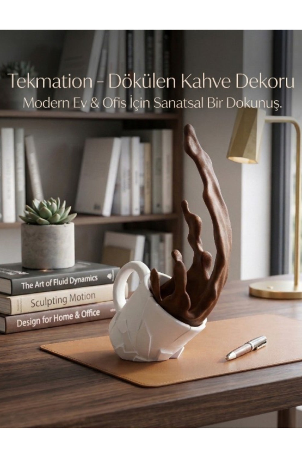 Sıçrayan Dekoratif Dökülen Kahve Figürü - Kahve Köşesi - Coffee Corner 20cm