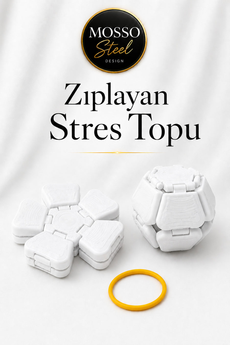 Zıplayan Stres Topu Clicker Stres Topu – Lastik Mekanizmalı 3D Baskı Mekanik Fidget Oyuncak - Hoplaç - Zıplaç