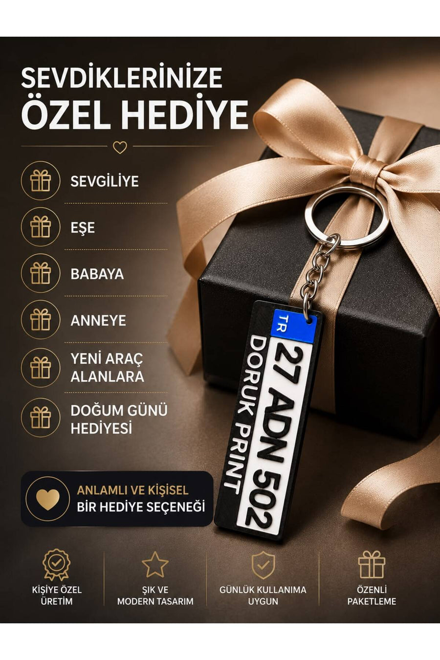 Kişiye Özel Plaka Anahtarlık | İsim Yazılı Araç Plakası Anahtarlığı | Hediye Anahtarlık