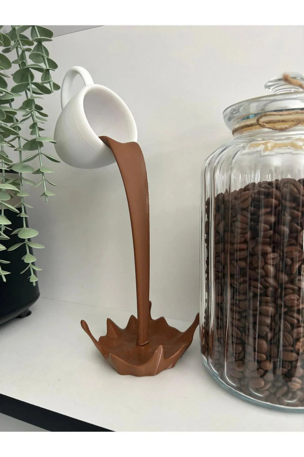 Dekoratif Dökülen Kahve Figürü - Kahve Köşesi - Coffee Corner 20cm