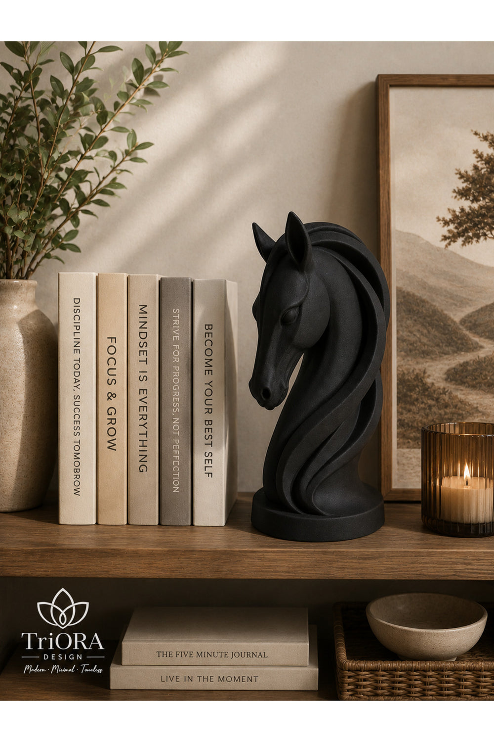Dekoratif Satranç At Heykeli Obje – 20cm x 10cm Modern Minimalist 3D Baskı At Biblosu