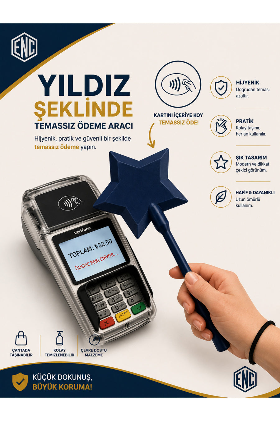 Sihirli Değnek Kart Tutucu – Temassız Ödeme POS Kartlık
