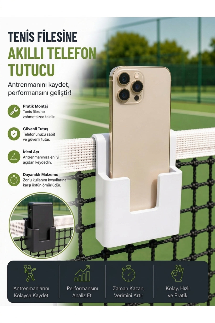 Tenis filesi telefon tutucu, Tenis antrenman aparatı