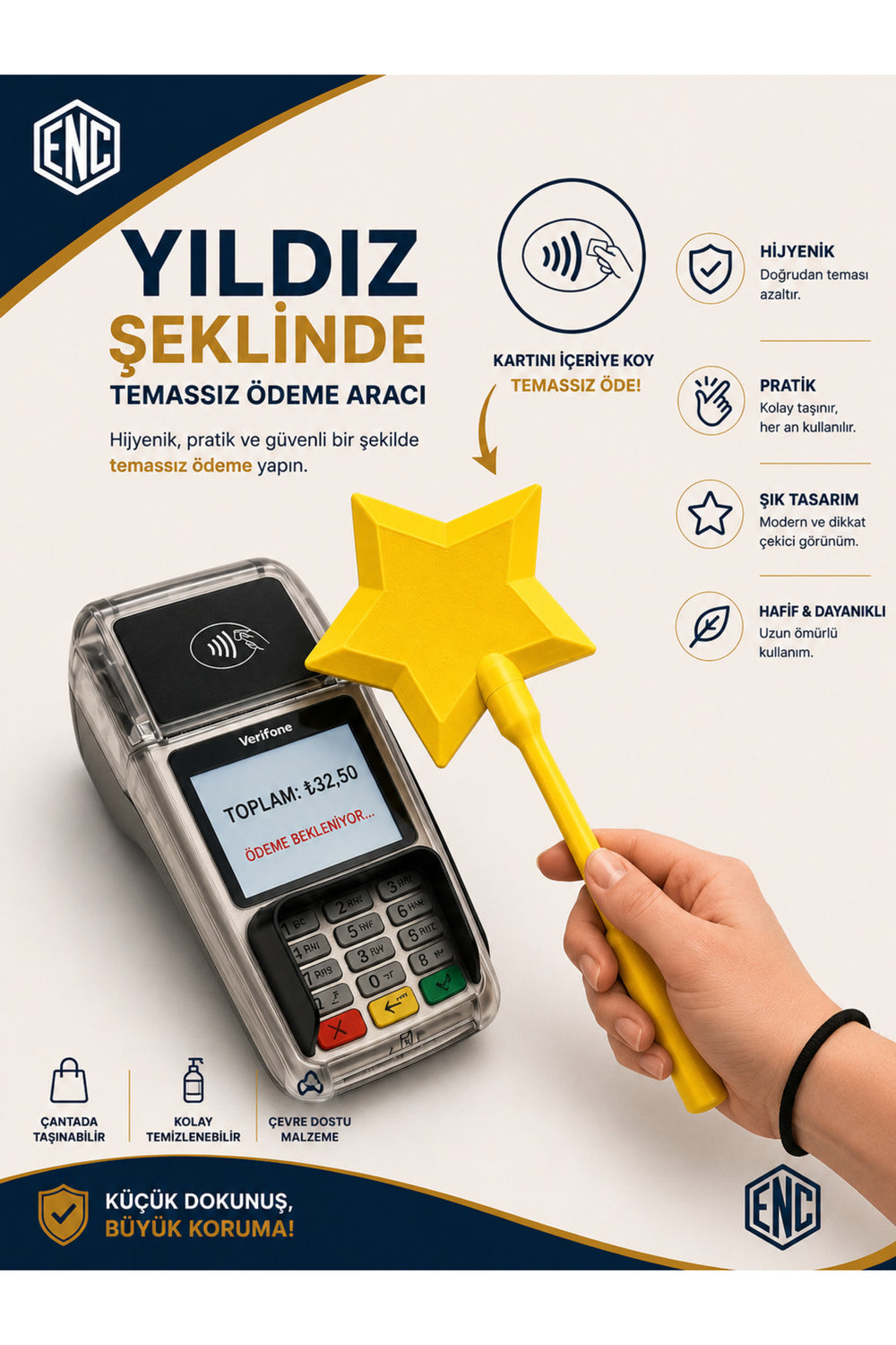 Sihirli Değnek Kart Tutucu – Temassız Ödeme POS Kartlık