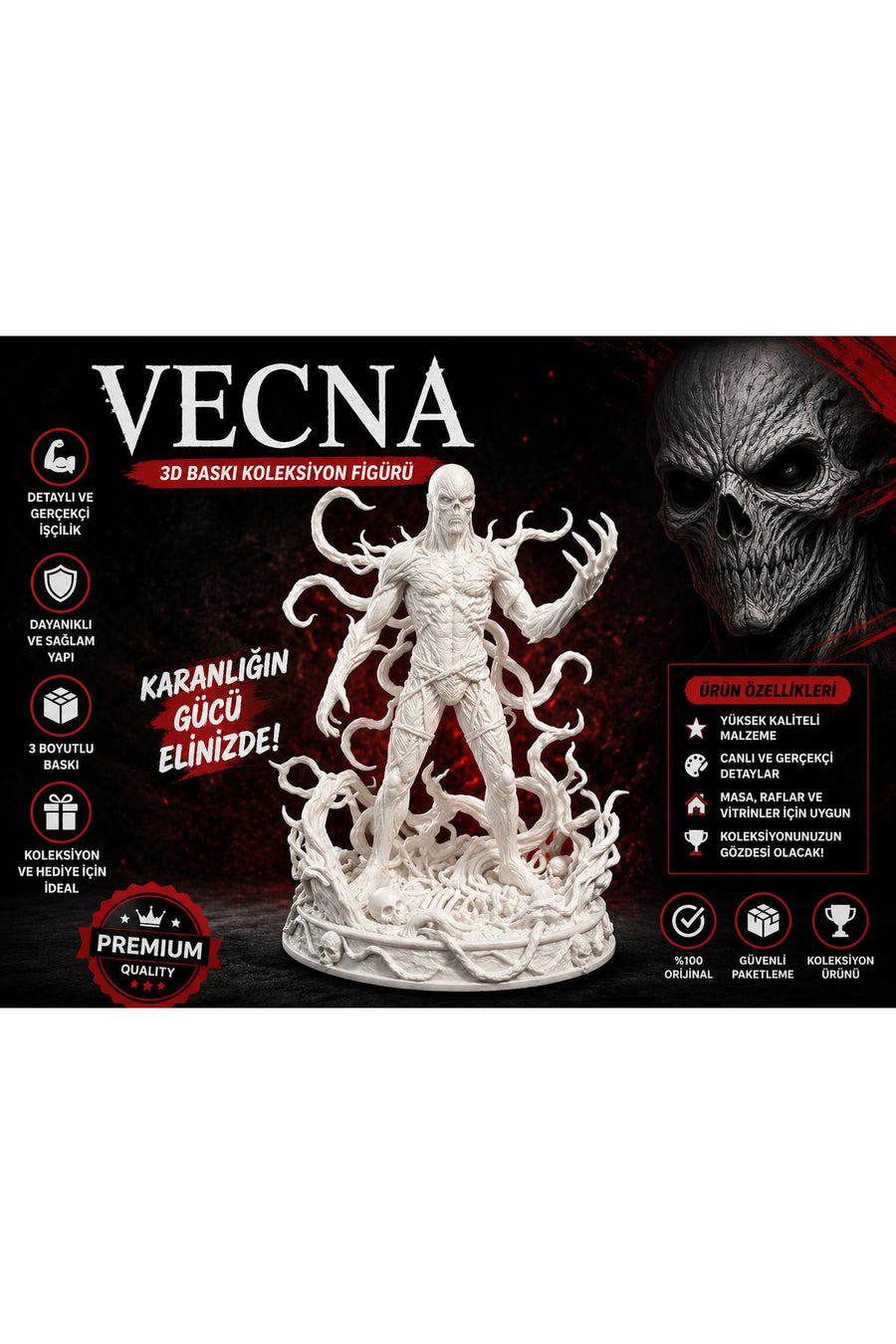 Stranger Things Vecna 3D Baskı Koleksiyon Figürü – Premium Kalite